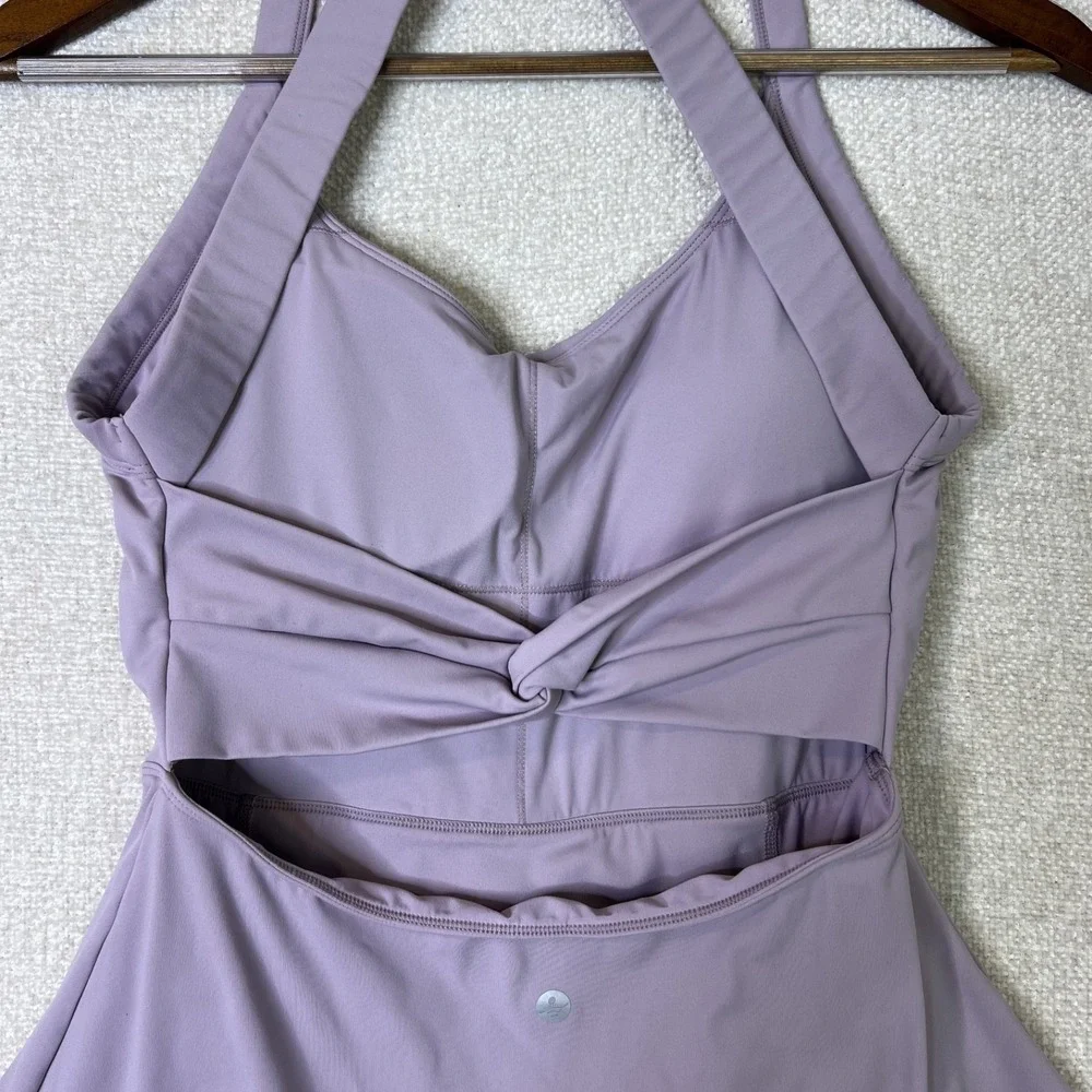 Halara Softly Zero Airy Backless Twisted Flare Dance Active Dress Purple S Small